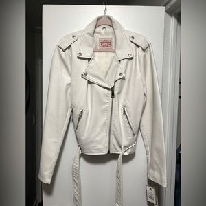 BRAND NEW Women’s White Levi’s Leather Jacket